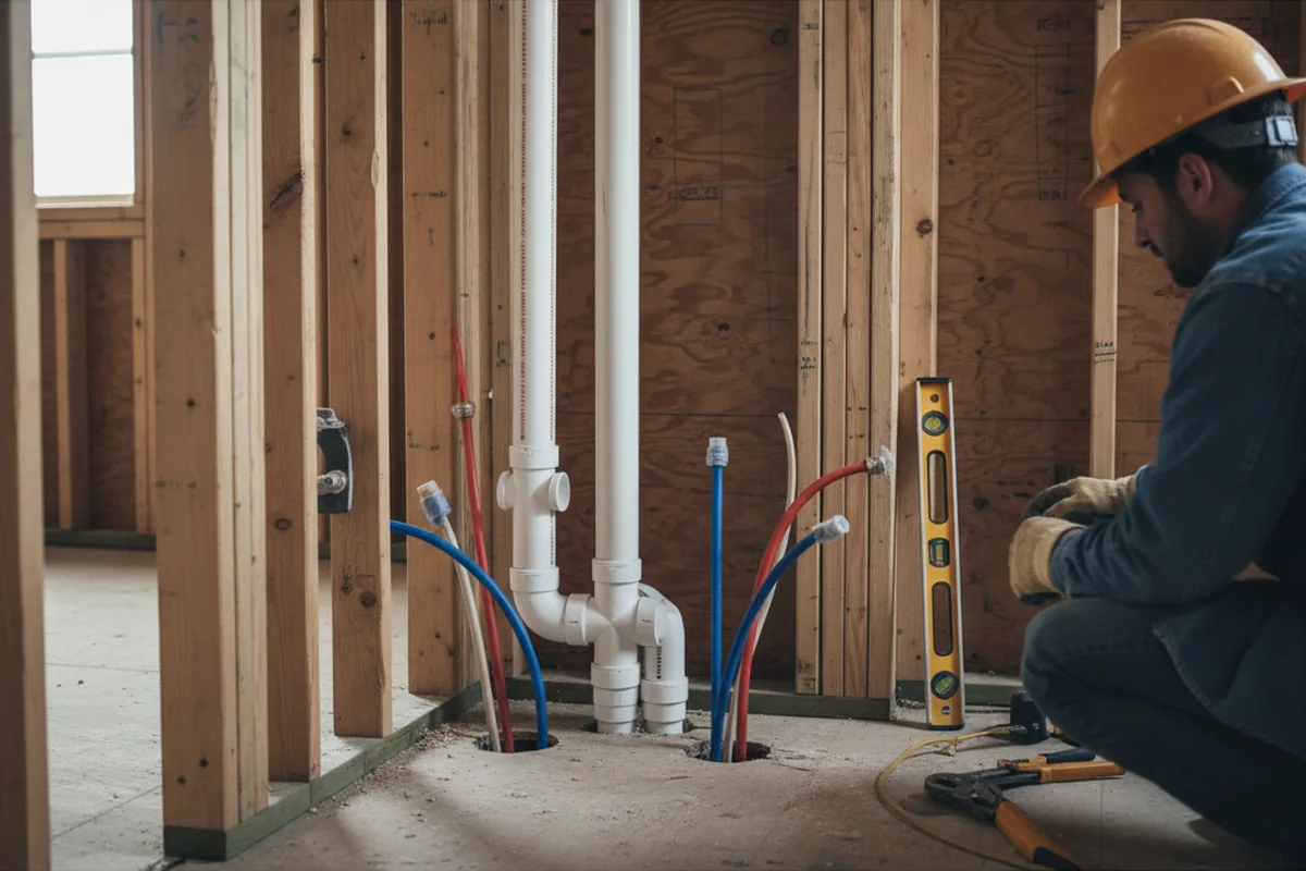 Drain and supply rough-in during Drain Cleaning in El Paso